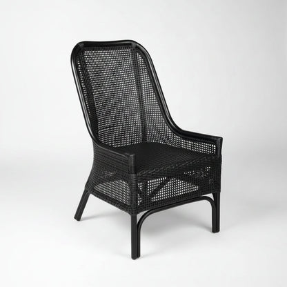 Cairo Rattan Dining Chair - Black