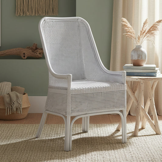 Cairo Rattan Dining Chair - White