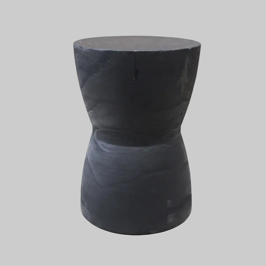 Poppie Paulownia Wood Stool / Side Table in Charcoal