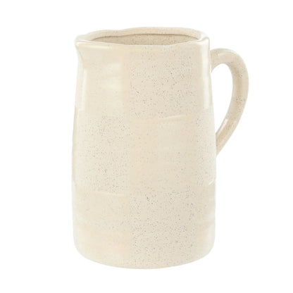 Pierre Check Vase Taupe & White