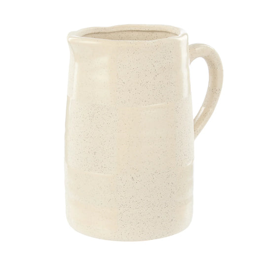 Pierre Check Vase Taupe & White