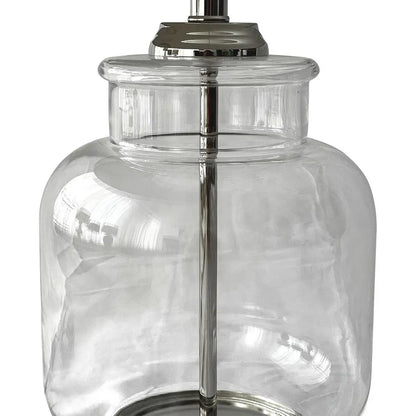 Silver Nickel + Glass Table lamp 640h with Linen Shade