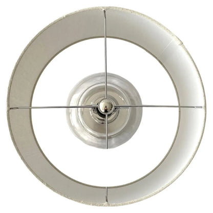 Silver Nickel + Glass Table lamp 640h with Linen Shade