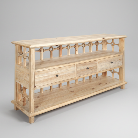 Baroo Timber Hall Table - Sonoma Distressed Natural or Rustic