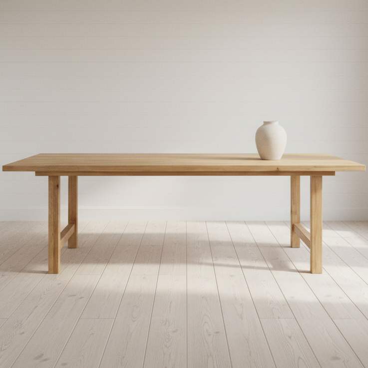 Kayu Timber Dining Table - Sonoma Distressed Natural or Rustic - 2200mm
