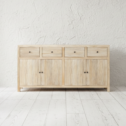 Kayu 4 Drawer/4 Door Timber Sonoma Sideboard