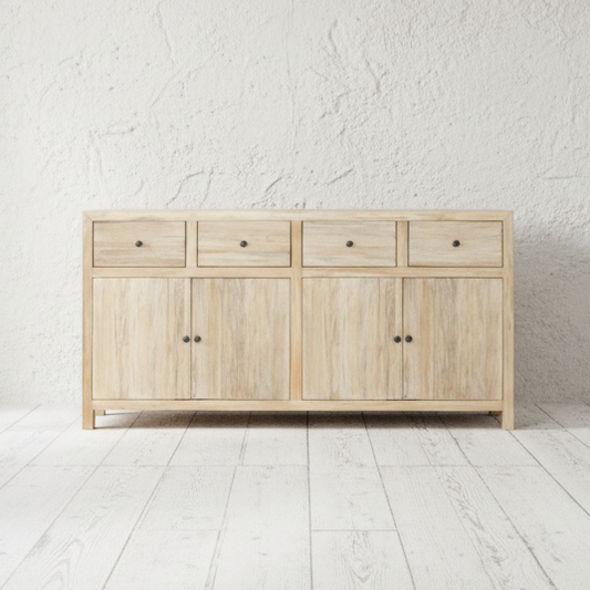 Kayu 4 Drawer/4 Door Timber Sonoma Sideboard