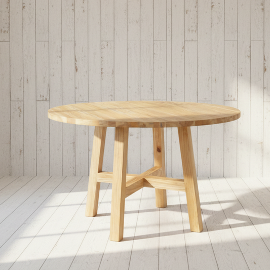 Sonoma Round Dining Table - Distressed Rustic 1200mm