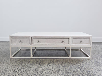 Tubetti Modern metal base coffee table (76 x 180 x 90cm)