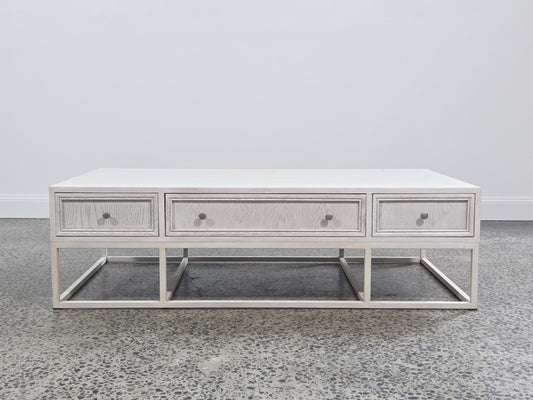 Tubetti Modern metal base coffee table (76 x 180 x 90cm)
