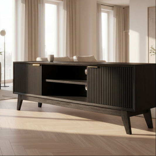 Isla 2 Door Media Unit 170x42x60CM -  Brushed Black