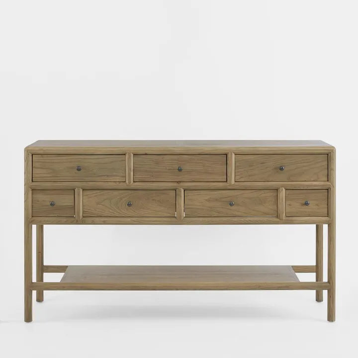 Westbridge Elm 7 Drawer Sideboard / Hall Table