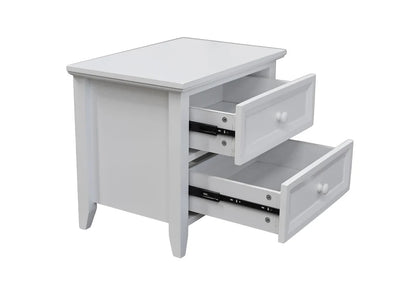 Weston 2drw White Bedside Table