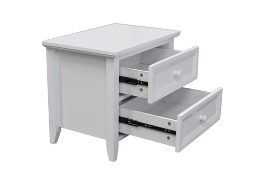 Weston 2drw White Bedside Table
