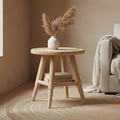 Livingstone Wicker Side Table Natural
