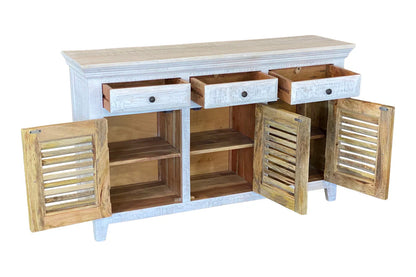 Woodlands Mango wood Whitewash Sideboard 1400