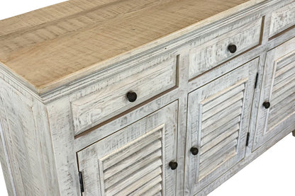 Woodlands Mango wood Whitewash Sideboard 1400